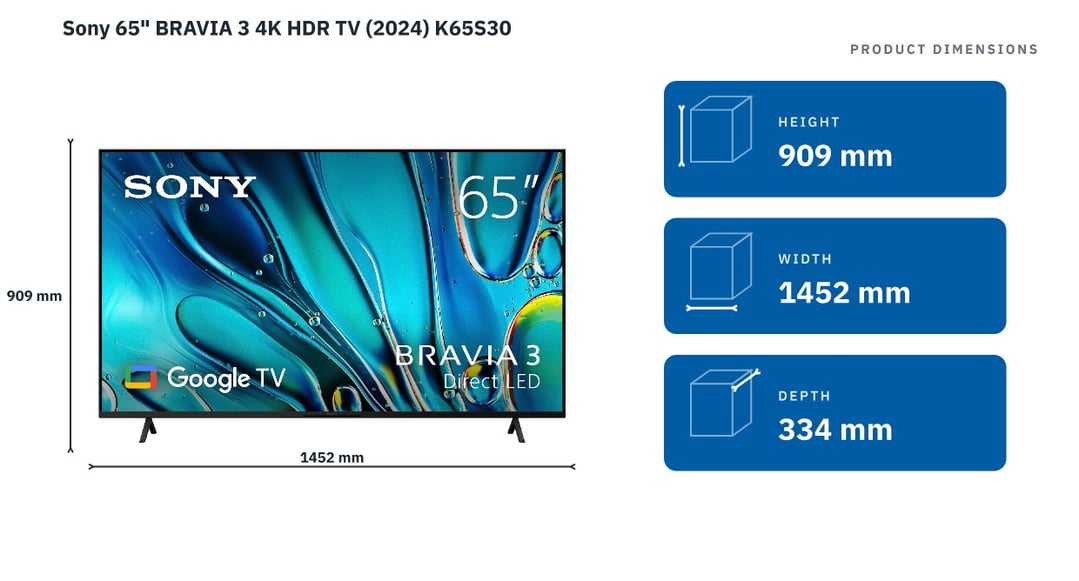 Sony 65" BRAVIA 3 4K HDR TV (2024) K65S30