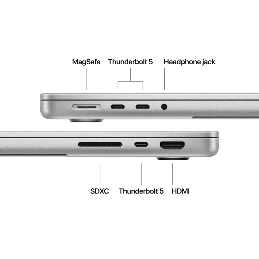 Apple 14" MacBook Pro M5 Pro chip with 15‑core CPU and 16‑core GPU, 24GB, 1TB SSD - Silver MGDN4X/A