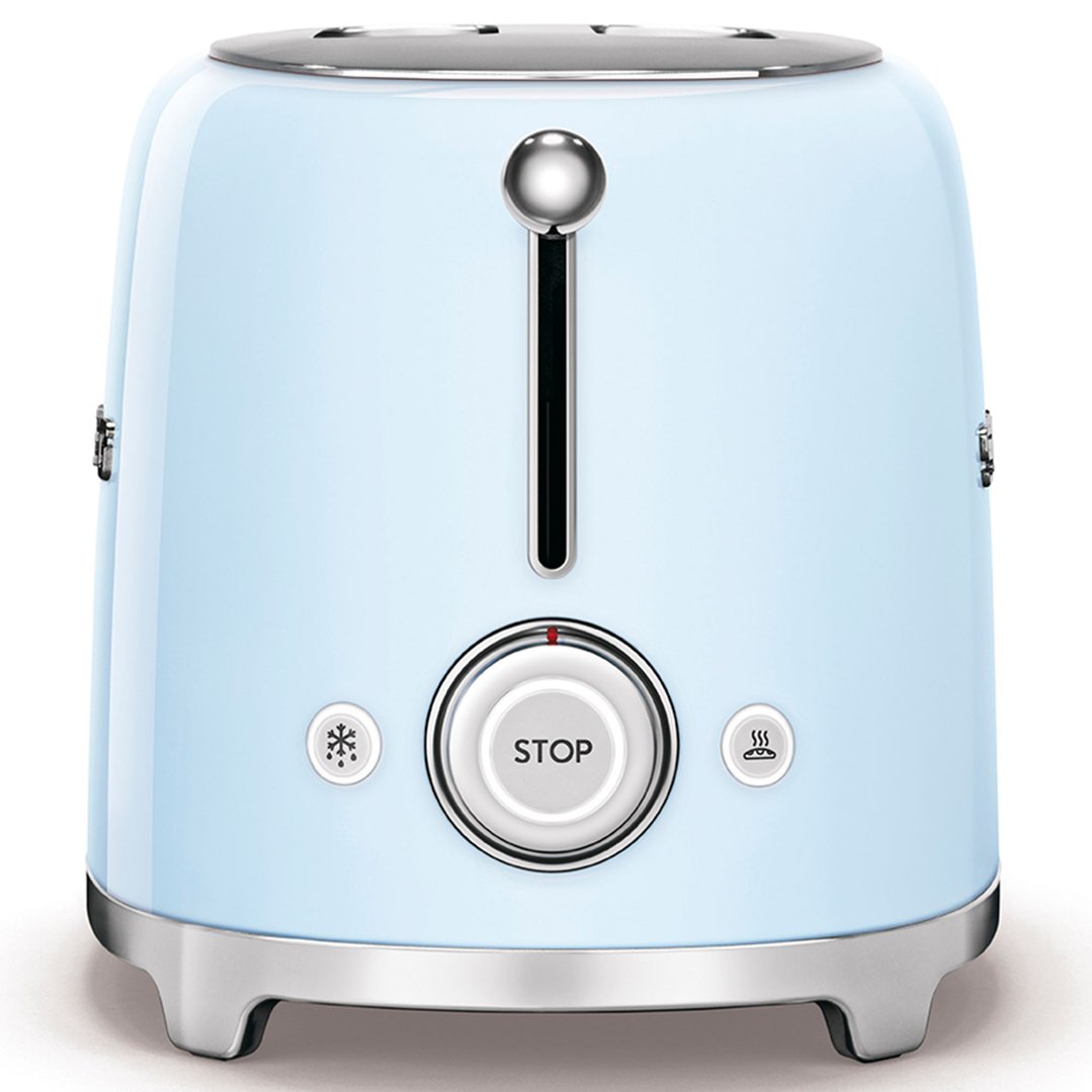 Smeg 50's Retro Style Aesthetic 2 Slice Toaster Pastel Blue TSF01PBAU