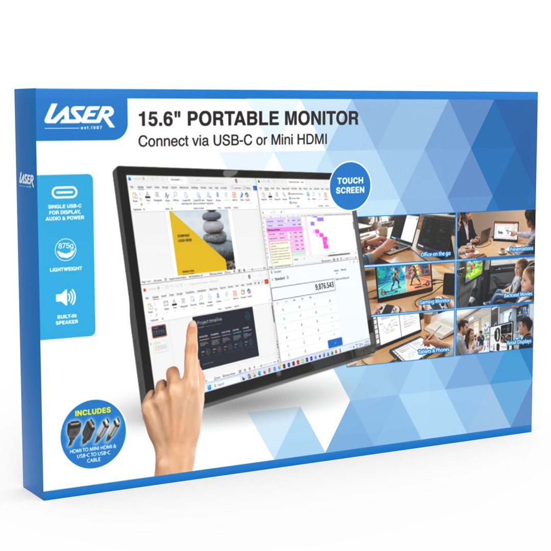 Laser 15.6" Portable Touchscreen Monitor PC-156TOU-278