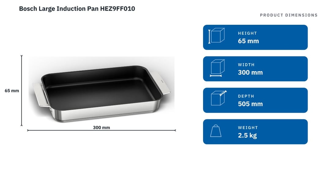 Bosch Large Induction Pan HEZ9FF010 — product dimensions