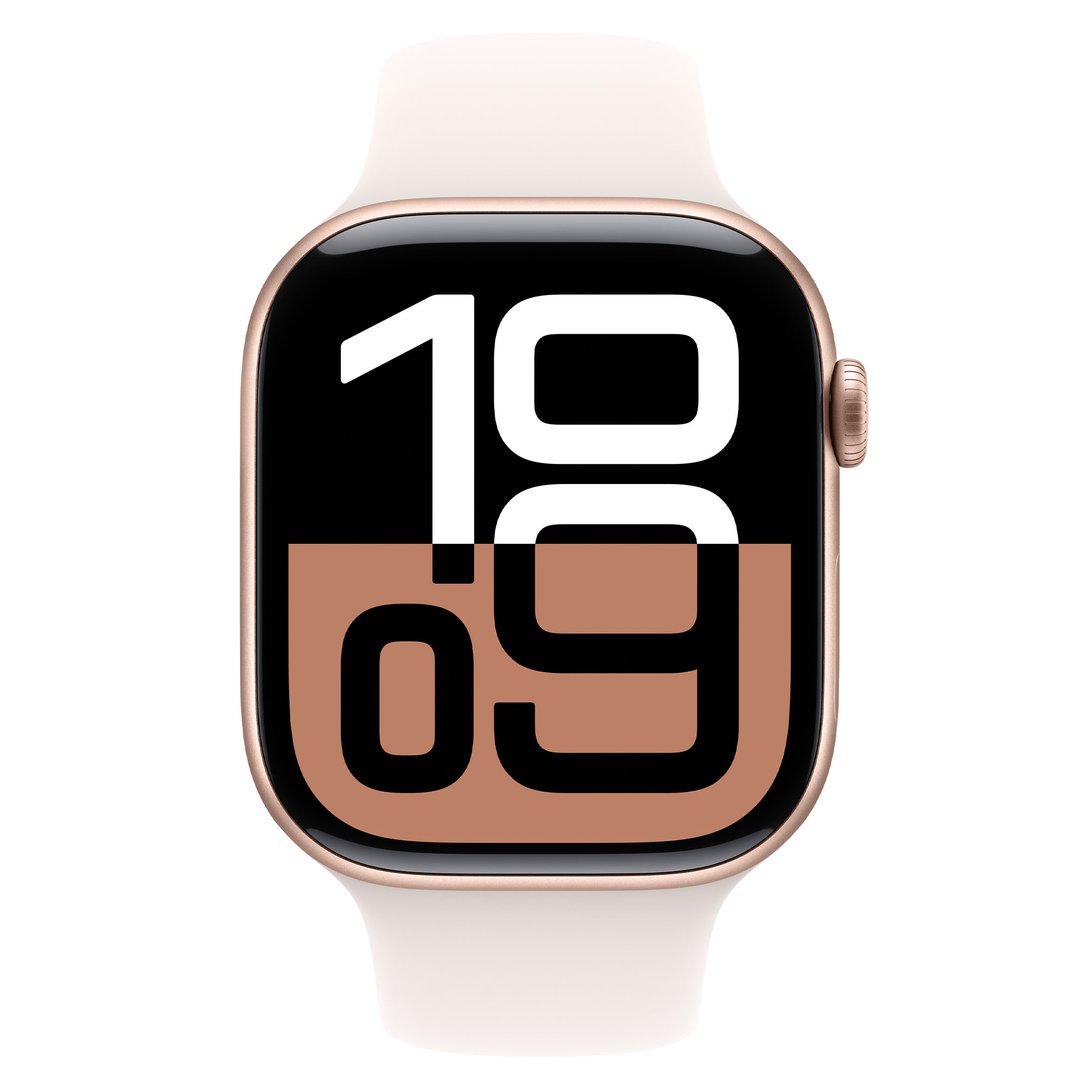 Apple Watch Series 10 42mm Rose Gold Aluminium Case GPS Sport Band M L Light Blush MWWJ3ZP A Buy Online with Afterpay ZipPay Bing Lee