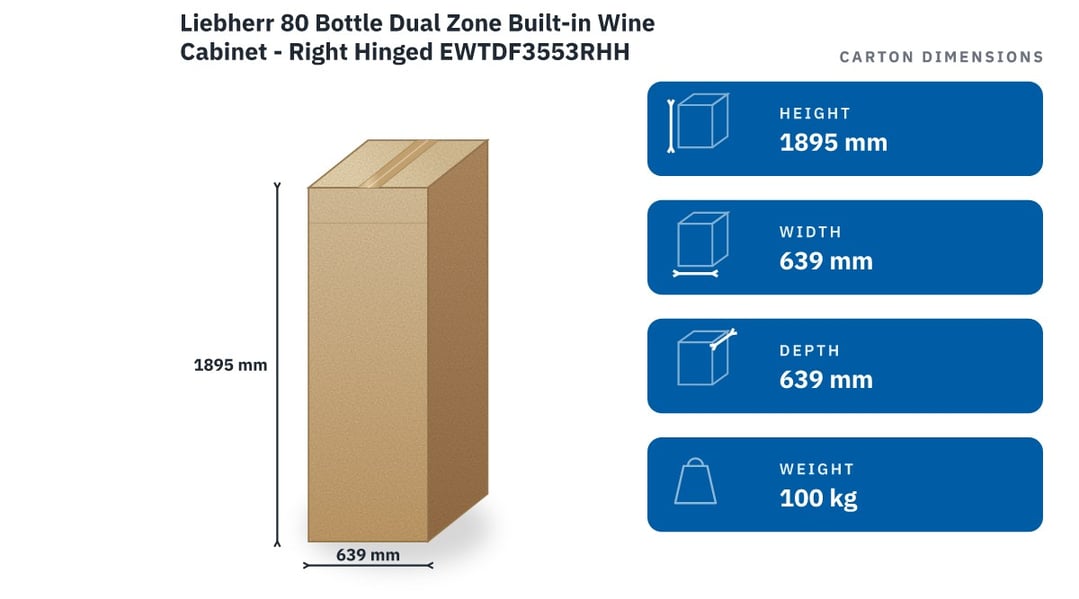 Liebherr 80 Bottle Dual Zone Built-in Wine Cabinet - Right Hinged EWTDF3553RHH