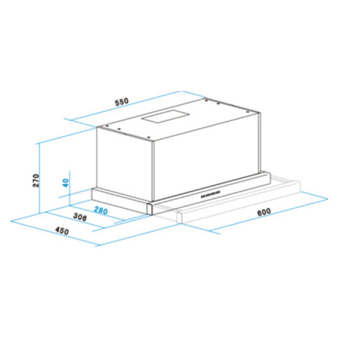 Omega 60cm Slide-Out Rangehood ORT61X
