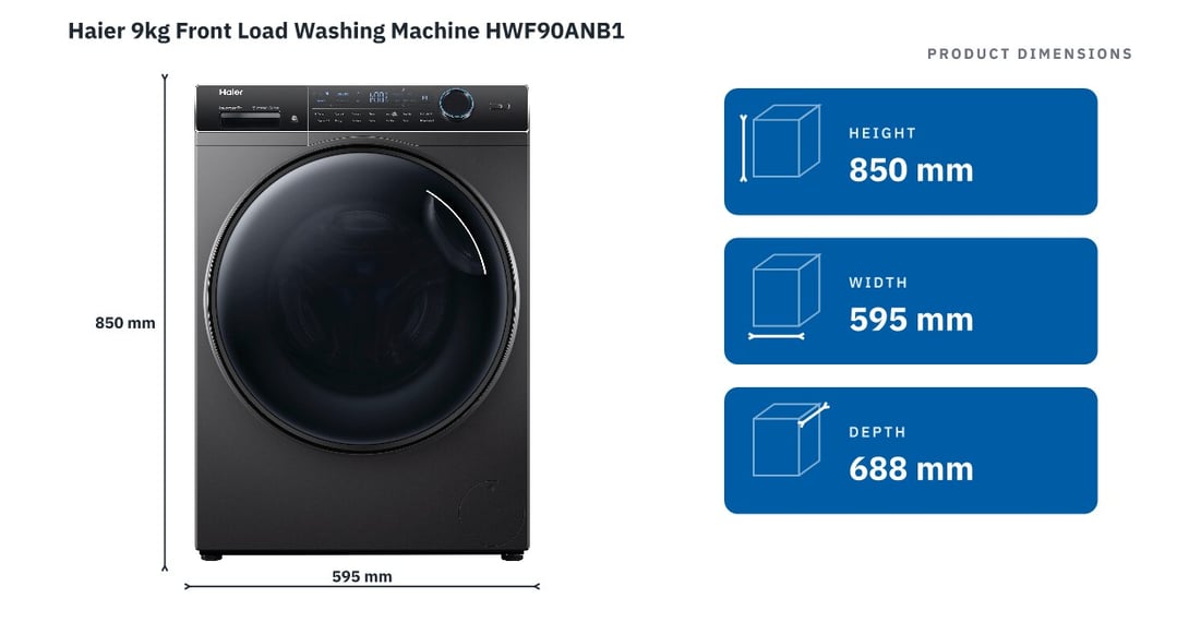 Haier 9kg Front Load Washing Machine HWF90ANB1