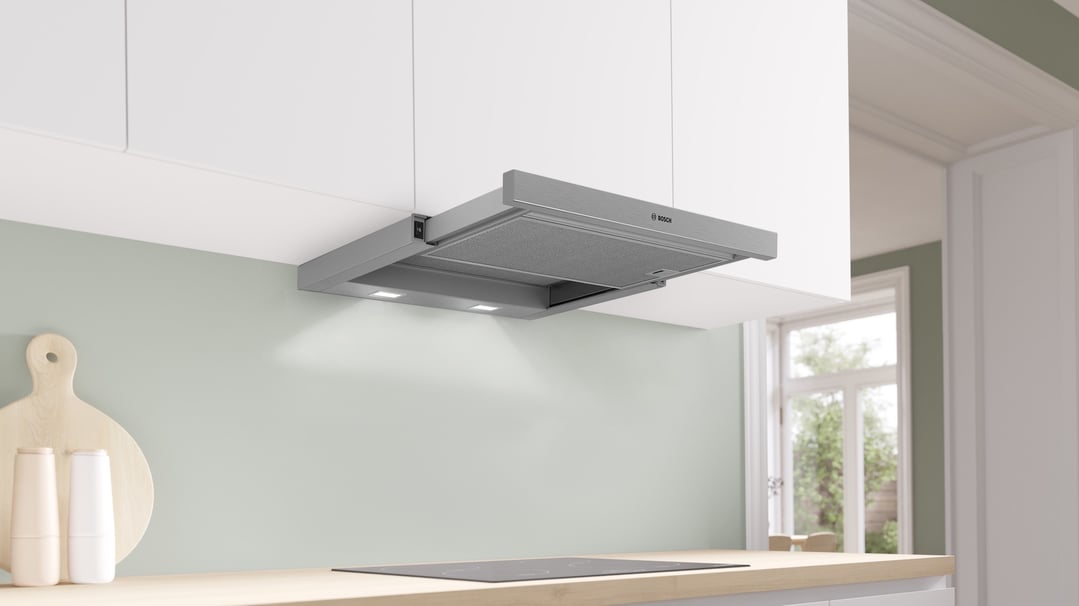 Bosch Series 2, 60cm Slideout Rangehood, Silver Metallic DFM064W55A