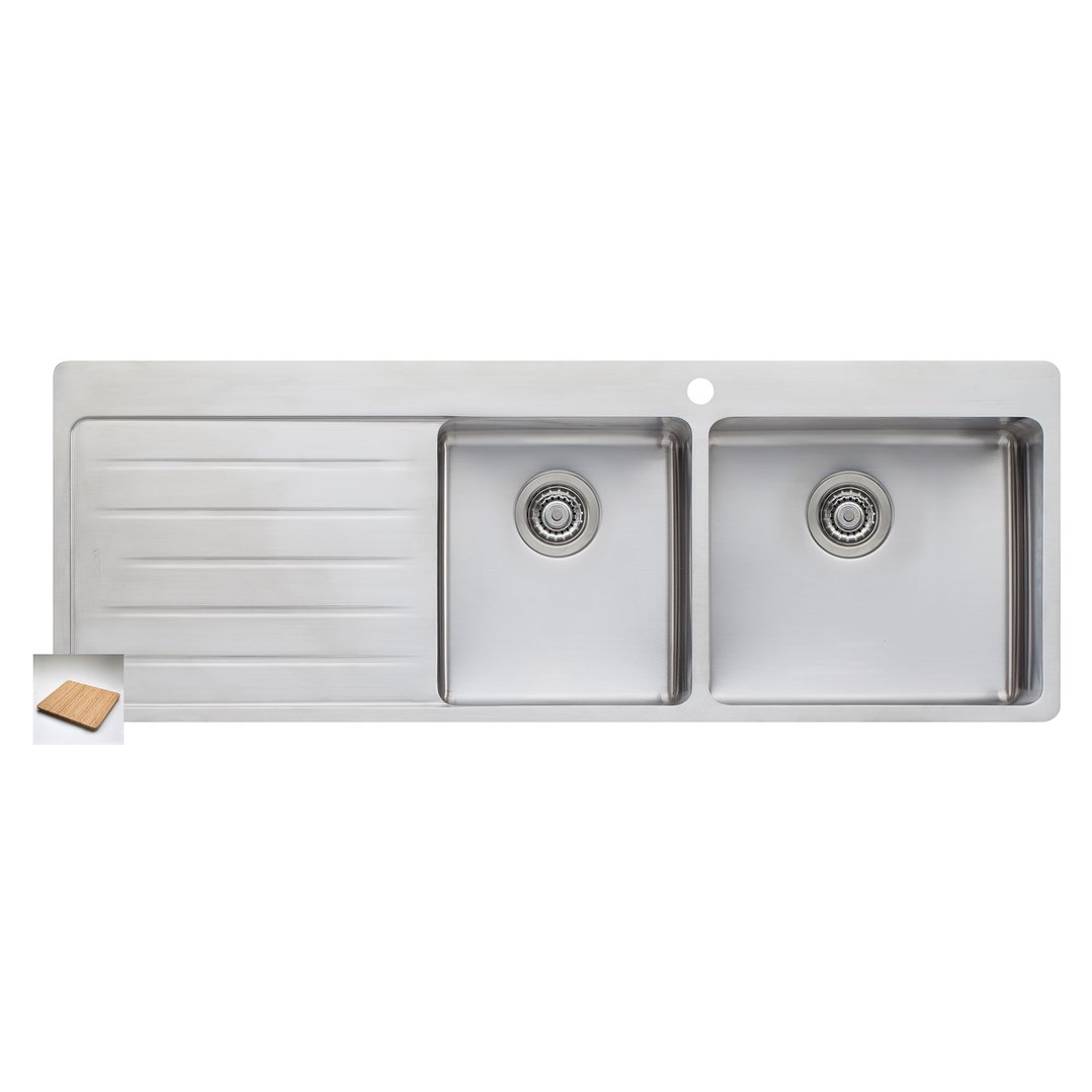 Oliveri Sonetto 1 & 3/4 Right Hand Bowl Topmount Sink With Drainer SN1012