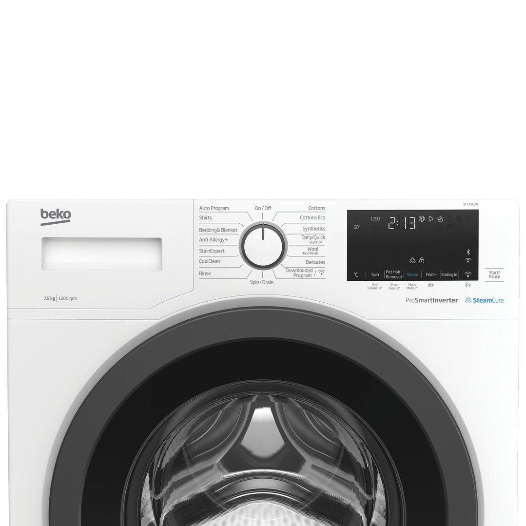Beko 7.5kg Front Load Washing Machine with SteamCure BFL7510W Buy