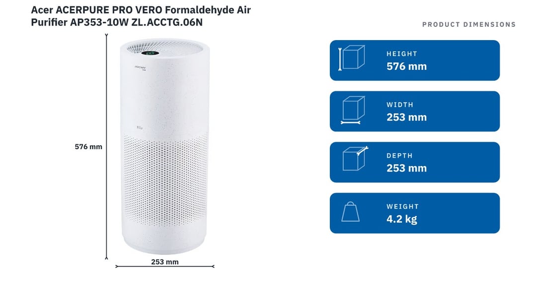 Acer ACERPURE PRO VERO Formaldehyde Air Purifier AP353-10W ZL.ACCTG.06N