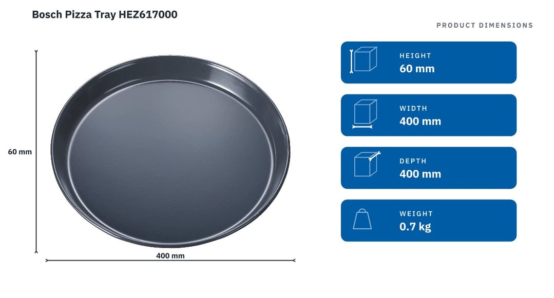 Bosch Pizza Tray HEZ617000 — product dimensions