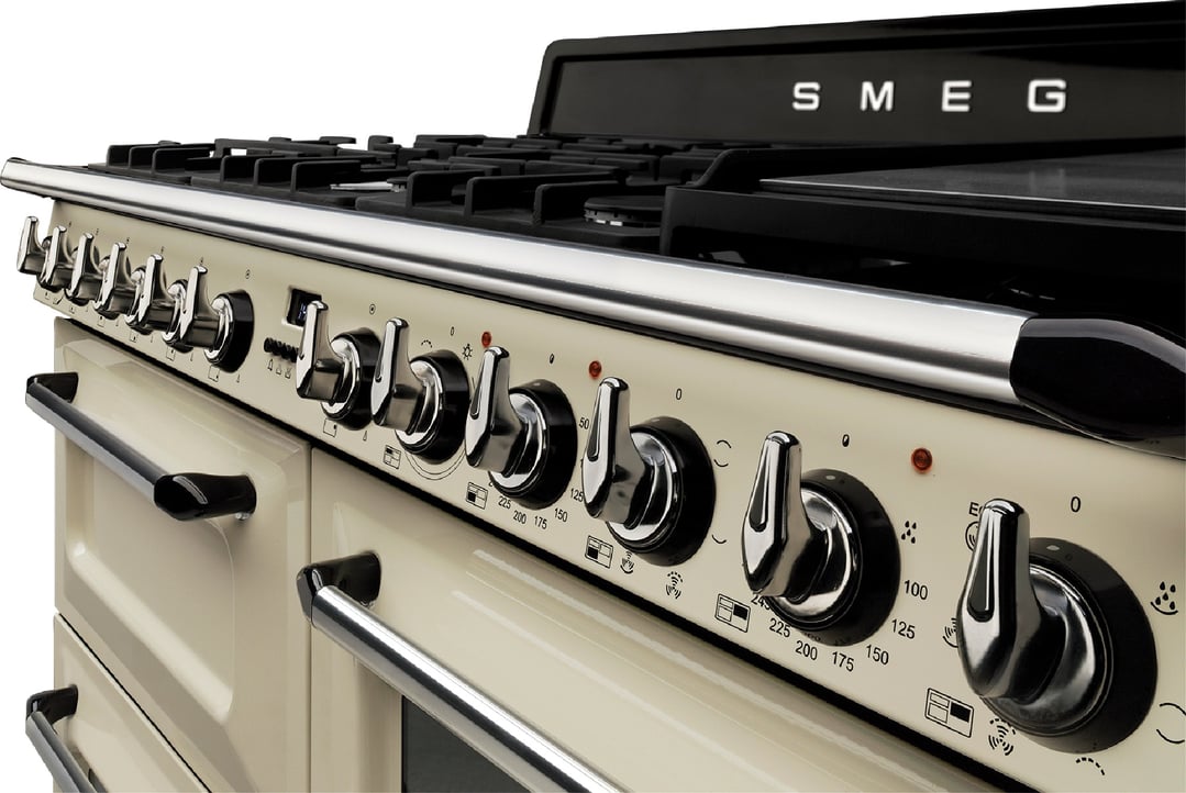 Smeg 110cm Victoria Aesthetic Freestanding Dual Fuel Oven/Stove TRA4110P