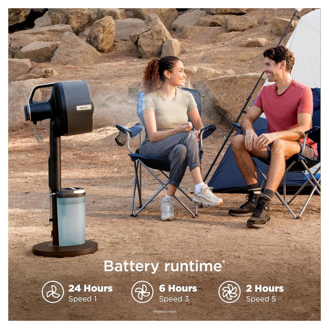 Shark FlexBreeze™ Pro Mist Indoor Outdoor Pedestal & Table Fan With Water Tank Grey FA302