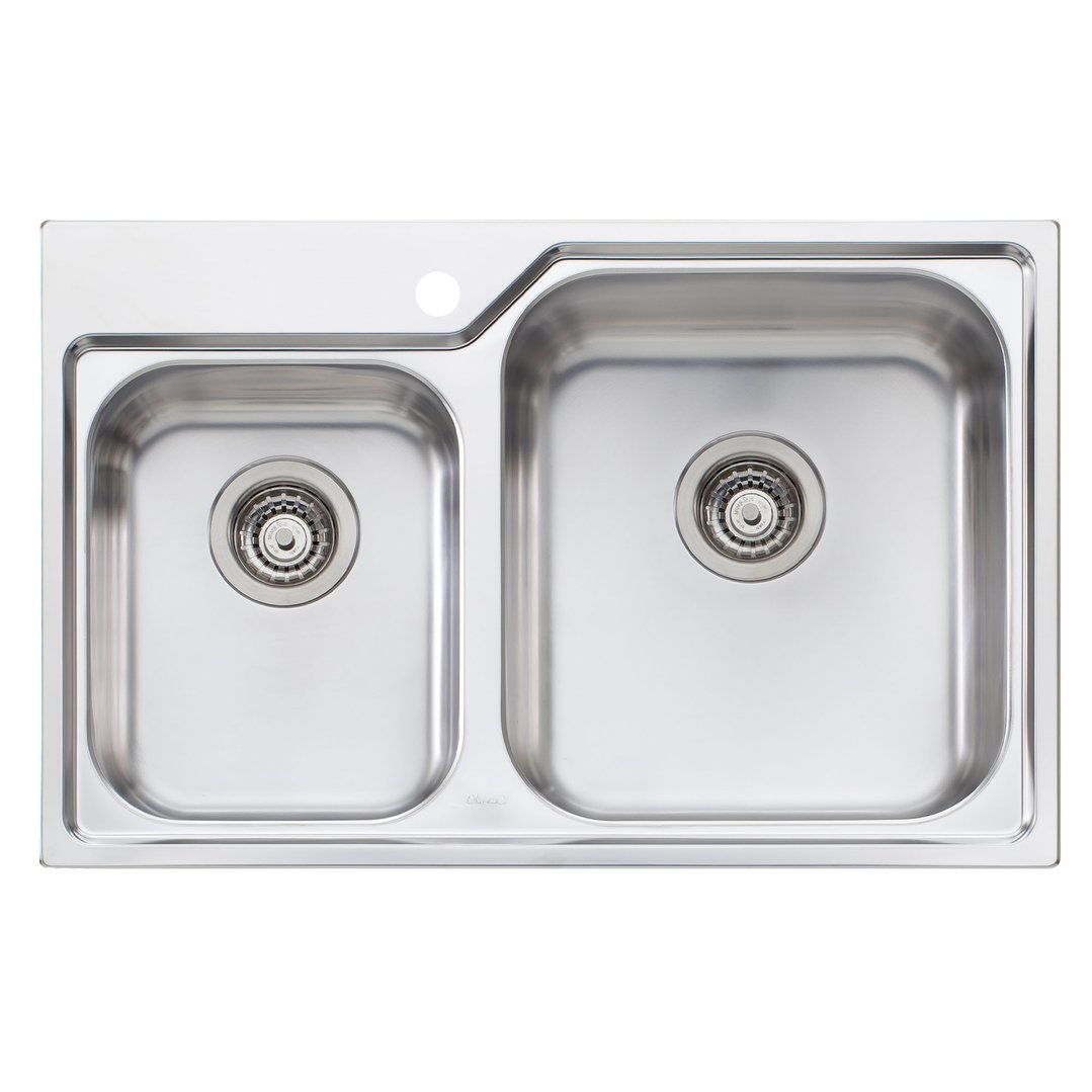 Oliveri Nu-Petite 1 & 3/4 Right Hand Bowl Topmount Sink NP616