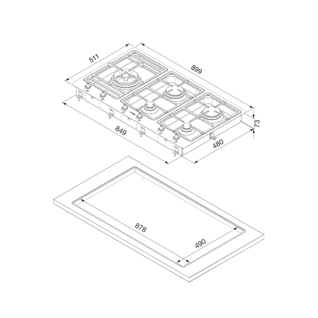 Smeg 90cm Gas Cooktop PSA9065 Buy Online with Afterpay & ZipPay
