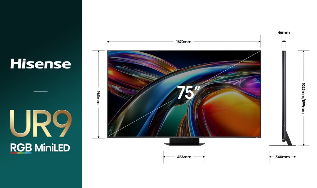 Hisense 85" RGB MiniLED UR9S 180Hz 4K Smart AI TV (2026) 85UR9SAU