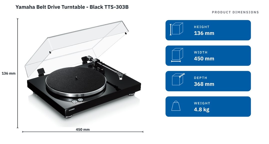 Yamaha Belt Drive Turntable - Black TTS-303B