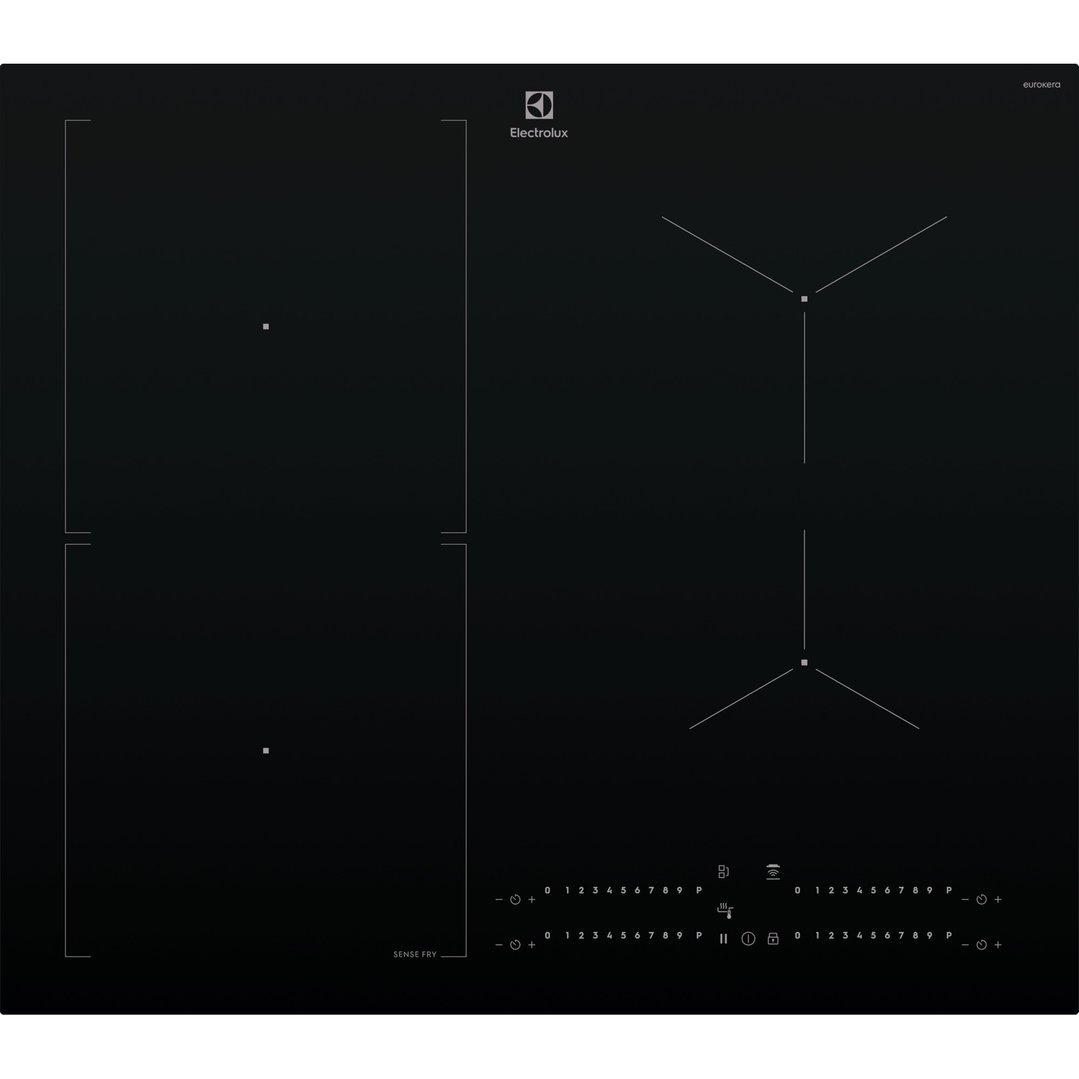 Electrolux 60cm 4 Zone 700 Series Induction Cooktop with Sense Fry, Black EHI6475BF