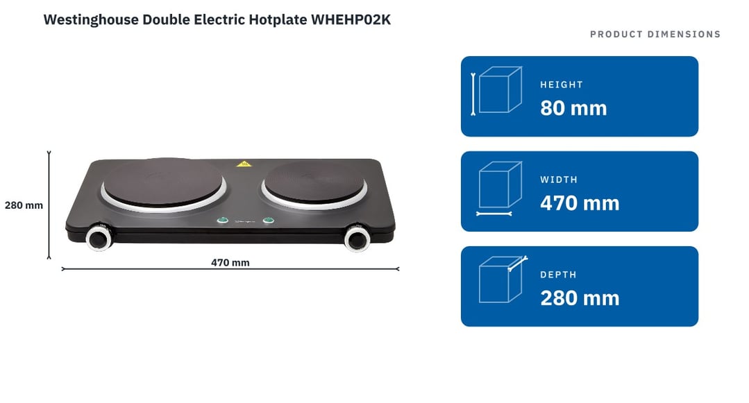 Westinghouse Double Electric Hotplate WHEHP02K