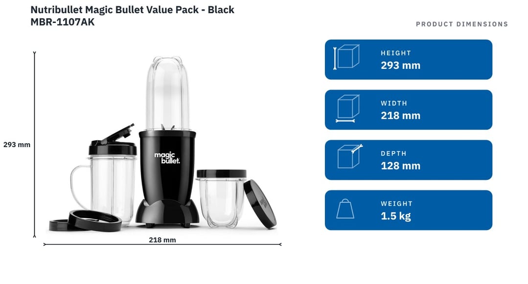 Nutribullet Magic Bullet Value Pack - Black MBR-1107AK