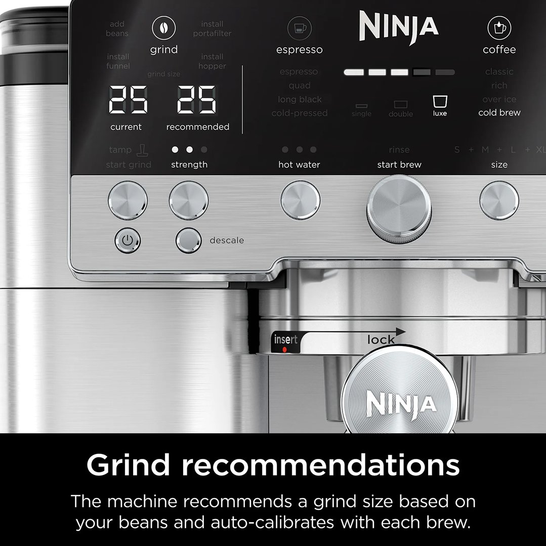 Ninja Luxe™ Café Premier 3 in 1 Espresso Drip Coffee & Cold Brew Maker Stainless Steel ES601