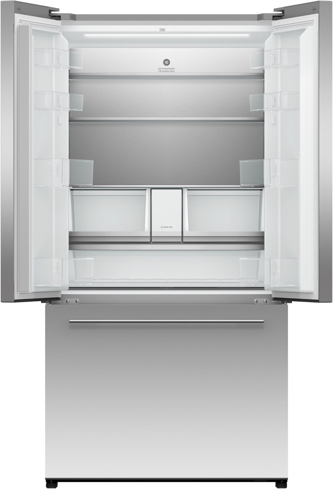 Fisher & Paykel 612L Series 7 French Door Refrigerator Freezer, Non-Plumbed Ice & Water, Stainless Steel RF600ADYX1