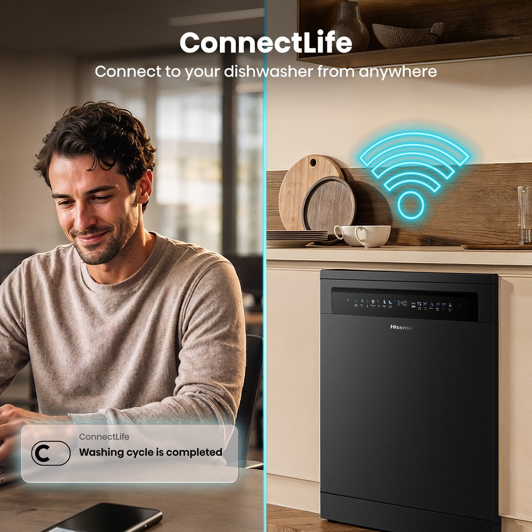 Hisense Vero Shine Series 7 16 Place Setting Freestanding Dishwasher (Black) HS7C16FB