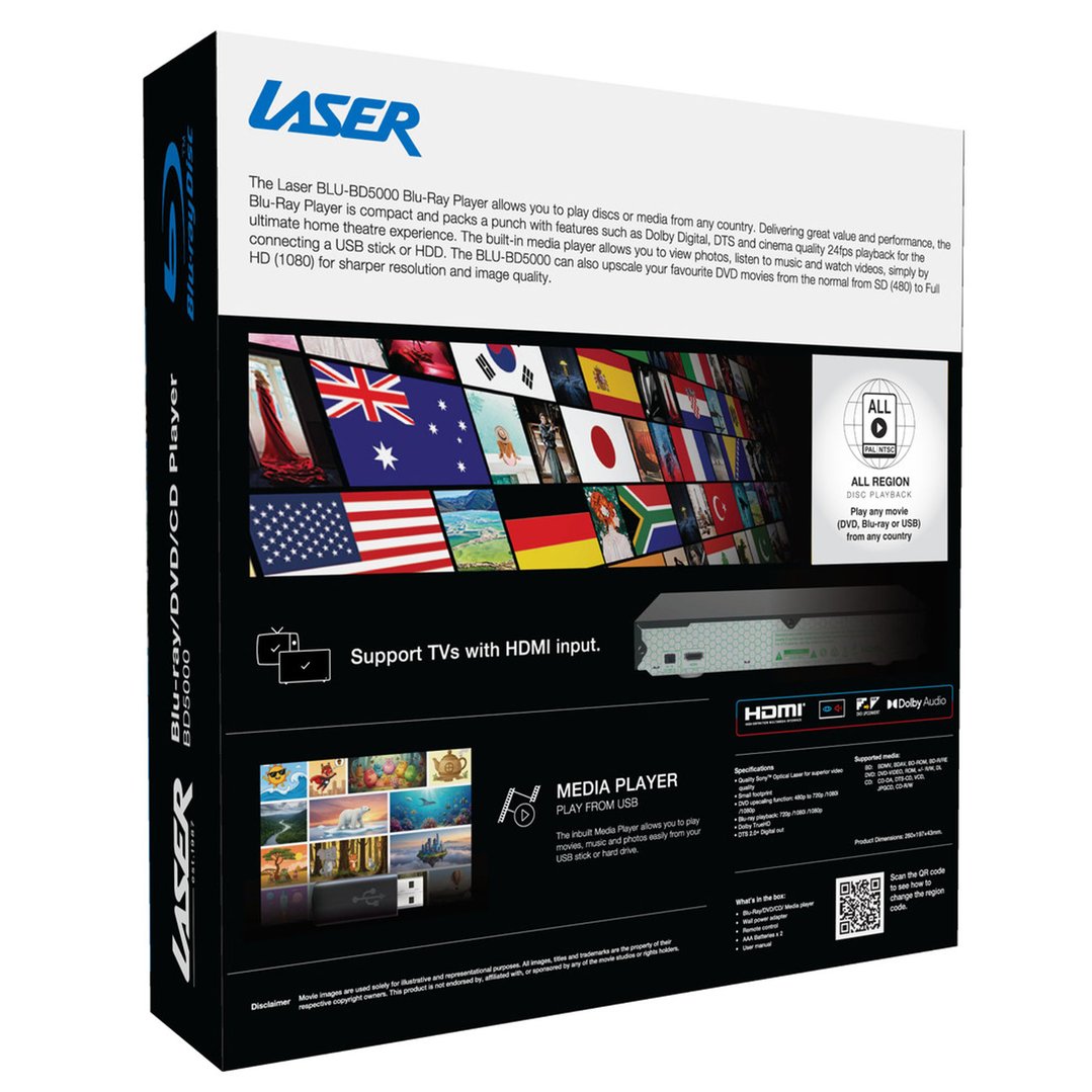 Laser Multi Region Blu-Ray Player with HDMI BLU-BD5000-189