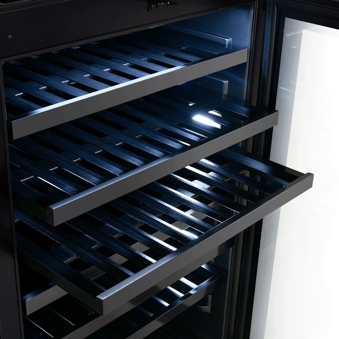 Artusi 160 Bottle Double Door Dual Zone Wine Cooler - Matt Black AWCD160BV