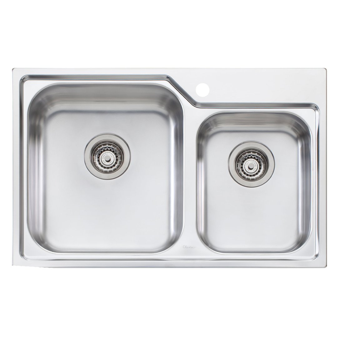 Oliveri Nu-Petite 1 & 3/4 Left Hand Bowl Topmount Sink NP615