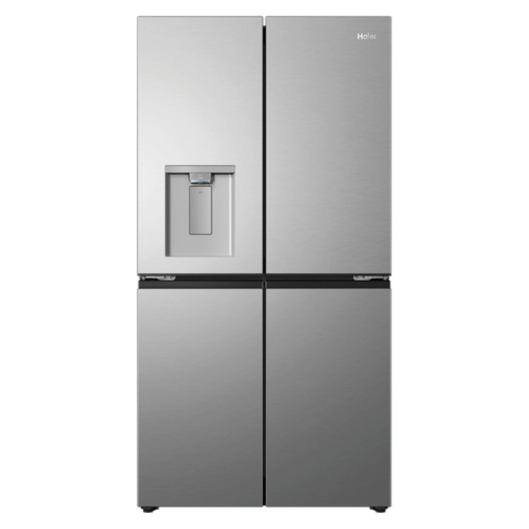 Haier 672L, Quad Door Refrigerator Freezer, Ice & Water, Non-Plumbed, Satina HRF690YNS