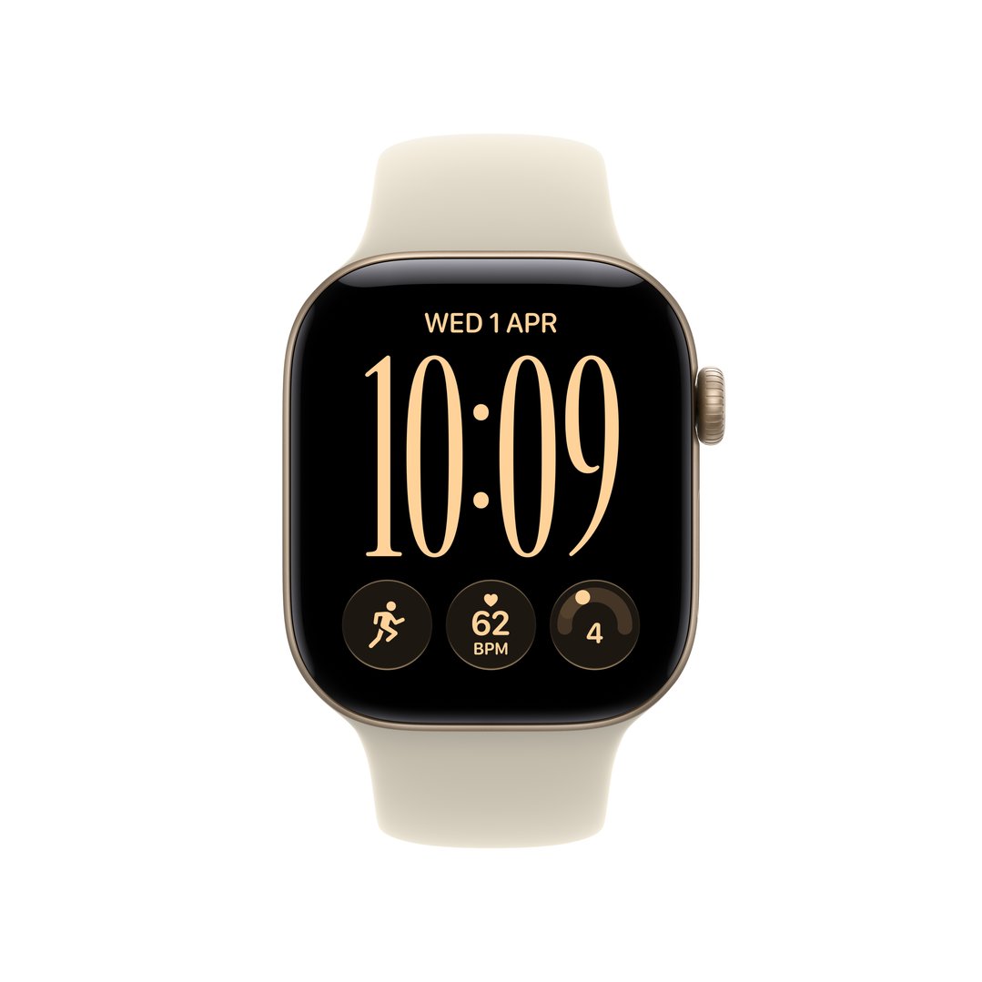 Apple Watch Series 12 GPS + Cellular 42mm Light Gold Aluminum Case with Sand Sport Band - S/M MJG24X/A