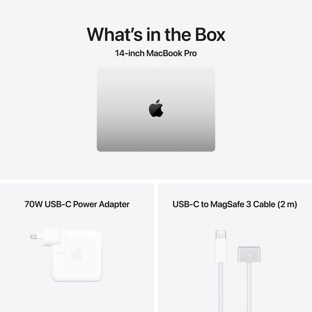 Apple 14" MacBook Pro M5 Pro chip with 15‑core CPU and 16‑core GPU, 24GB, 2TB SSD - Silver MJLV4X/A