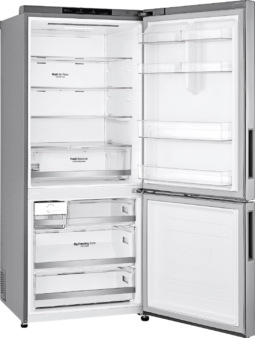 LG 420L Bottom Mount Fridge Platinum GB455PL
