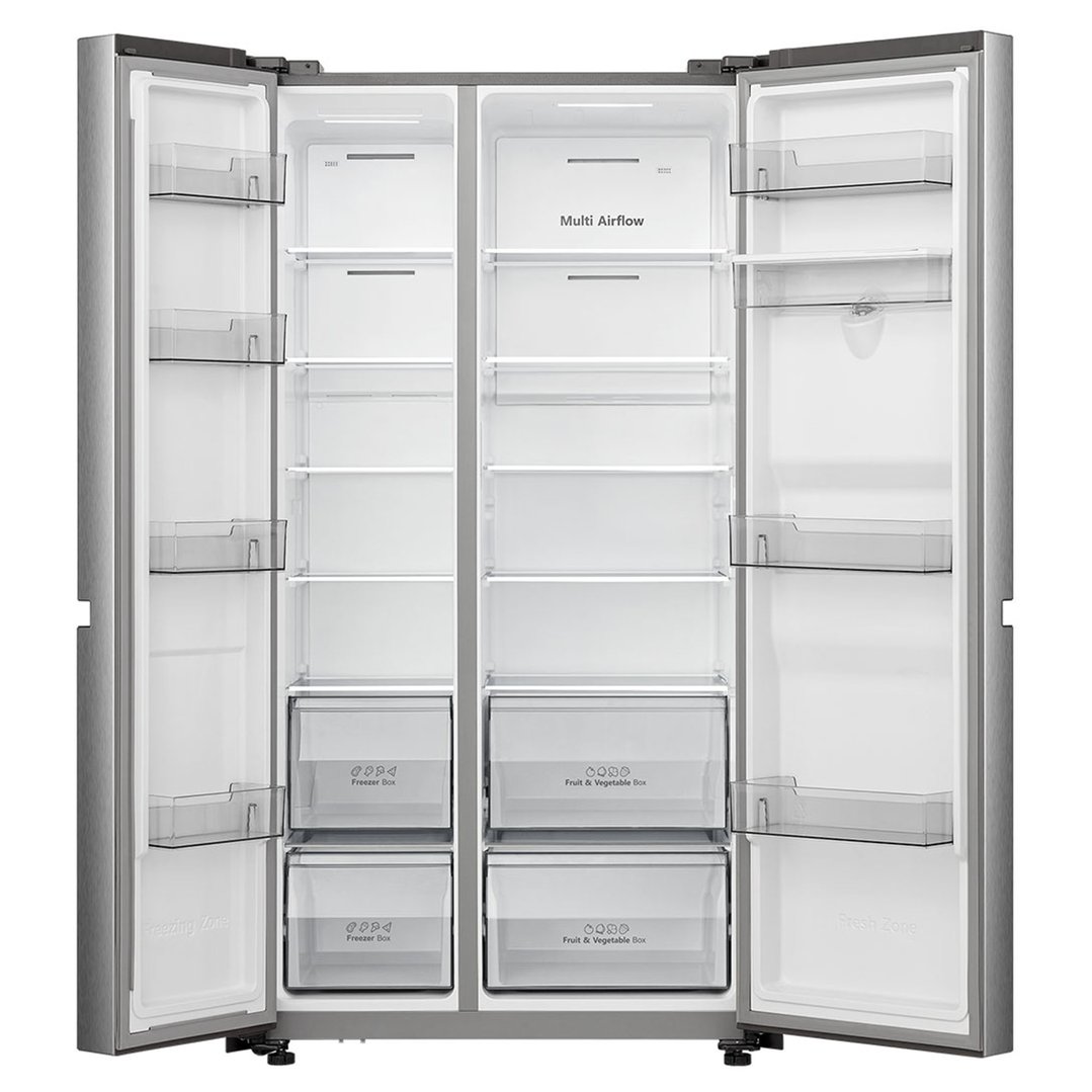 Hisense 649L PureFlat Side by Side Fridge, Silver HRSBS649SW