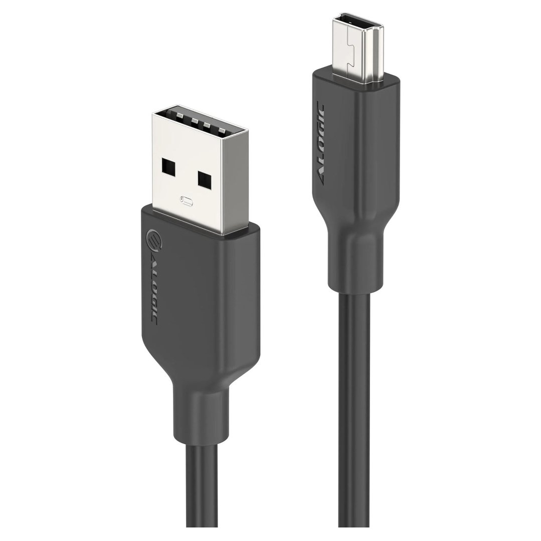 Alogic Elements PRO 1.2m USB-A to Mini B Charging and Data Cable ELPAMN12-BK