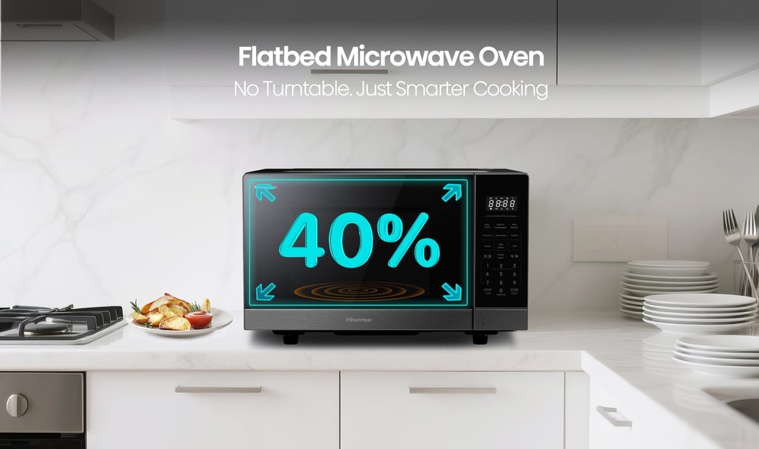 Hisense 30L 1000W Inverter Dark Stainless Flatbed Microwave w/ Grill HMBS3010PFG