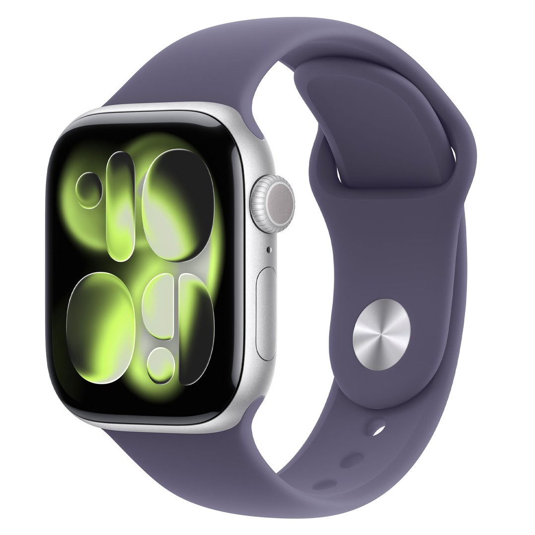 Apple Watch Series 11 42mm Silver Aluminium Case GPS Sport Band (S/M) (Purple Fog) MEU64X/A