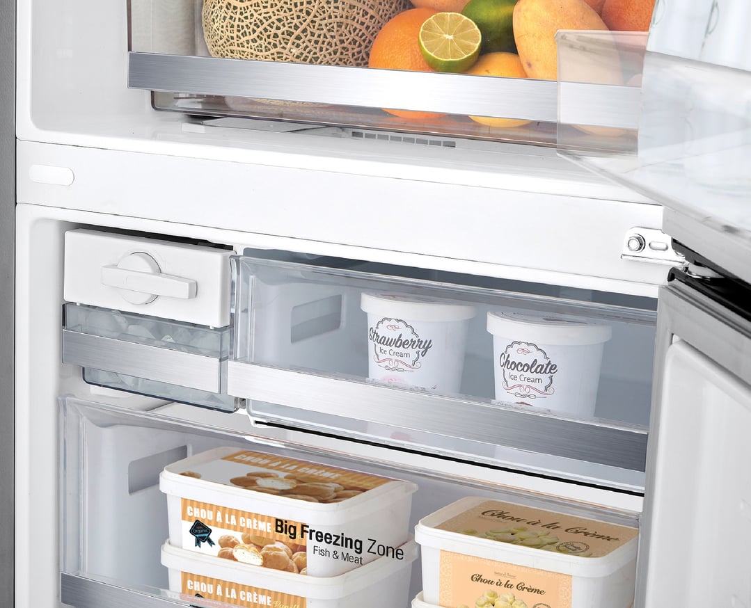 LG 420L Bottom Mount Fridge Platinum GB455PL