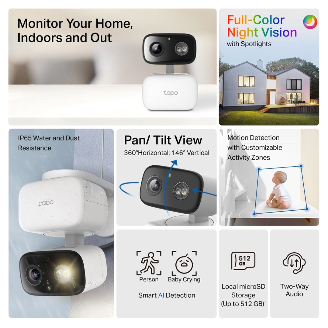 tp-link Indoor/Outdoor Home Security Wi-Fi Camera TAPO-C206