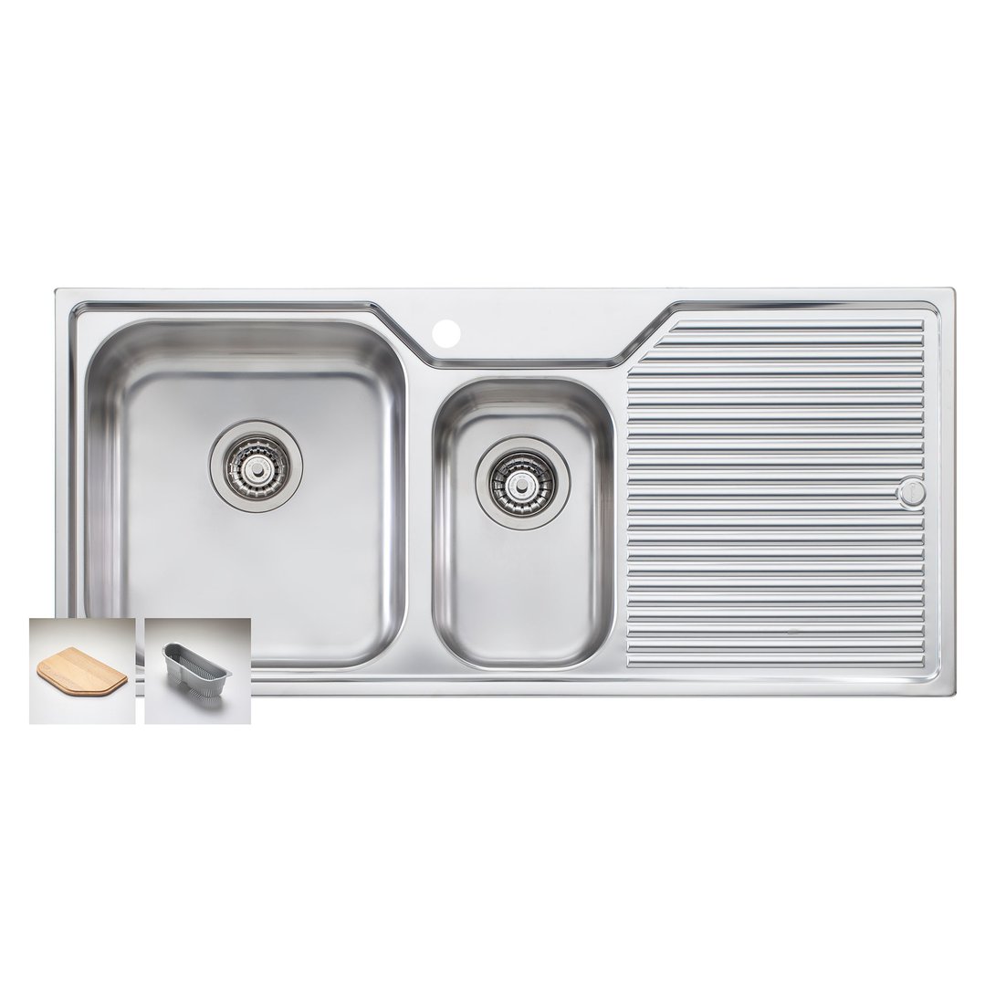 Oliveri 1 1/2 Left-Hand Double Bowl Sink NP601