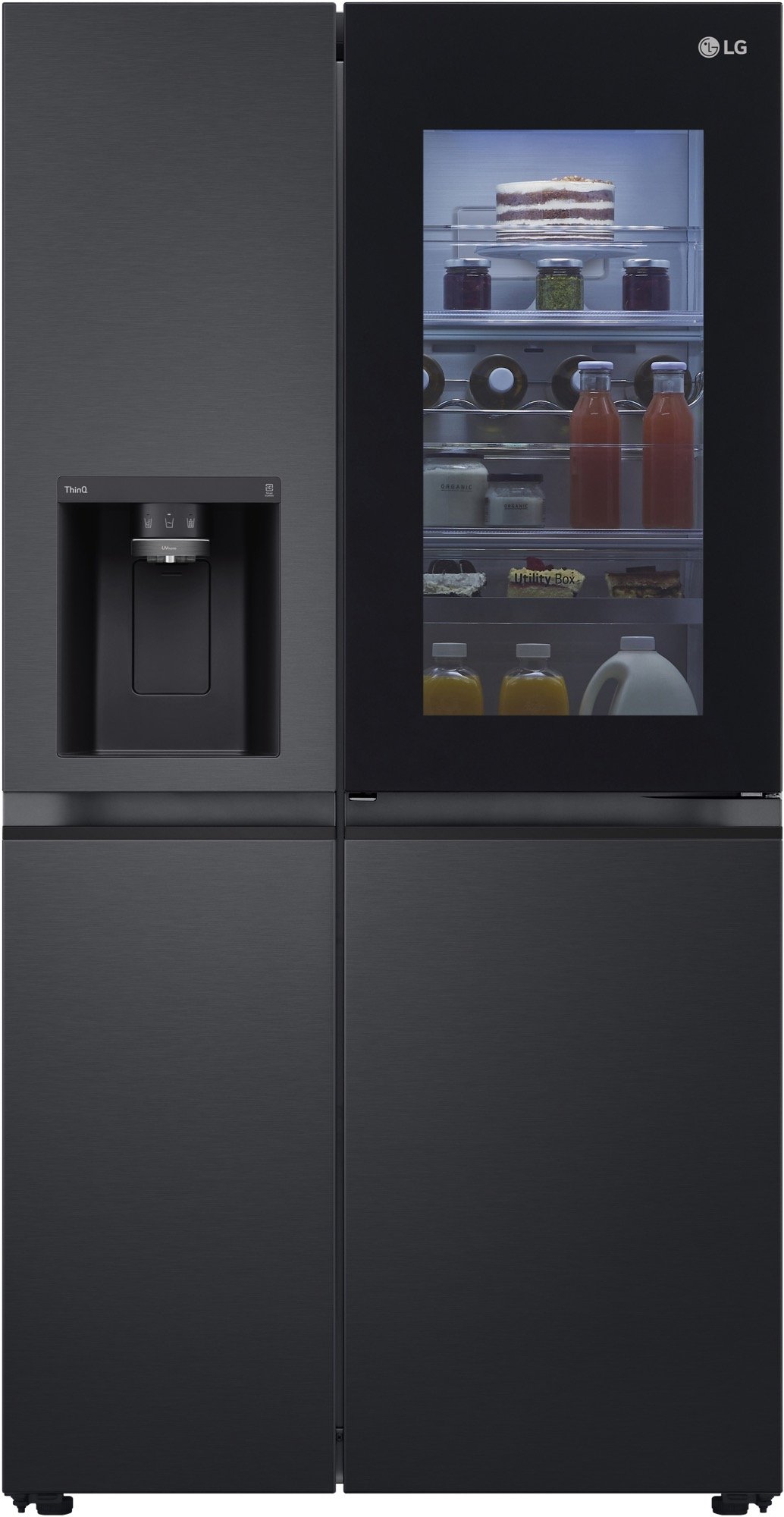 LG 635L Side by Side Fridge in Matte Black Finish GS-V600MBLC