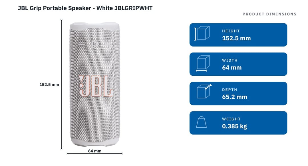 JBL Grip Portable Speaker - White JBLGRIPWHT