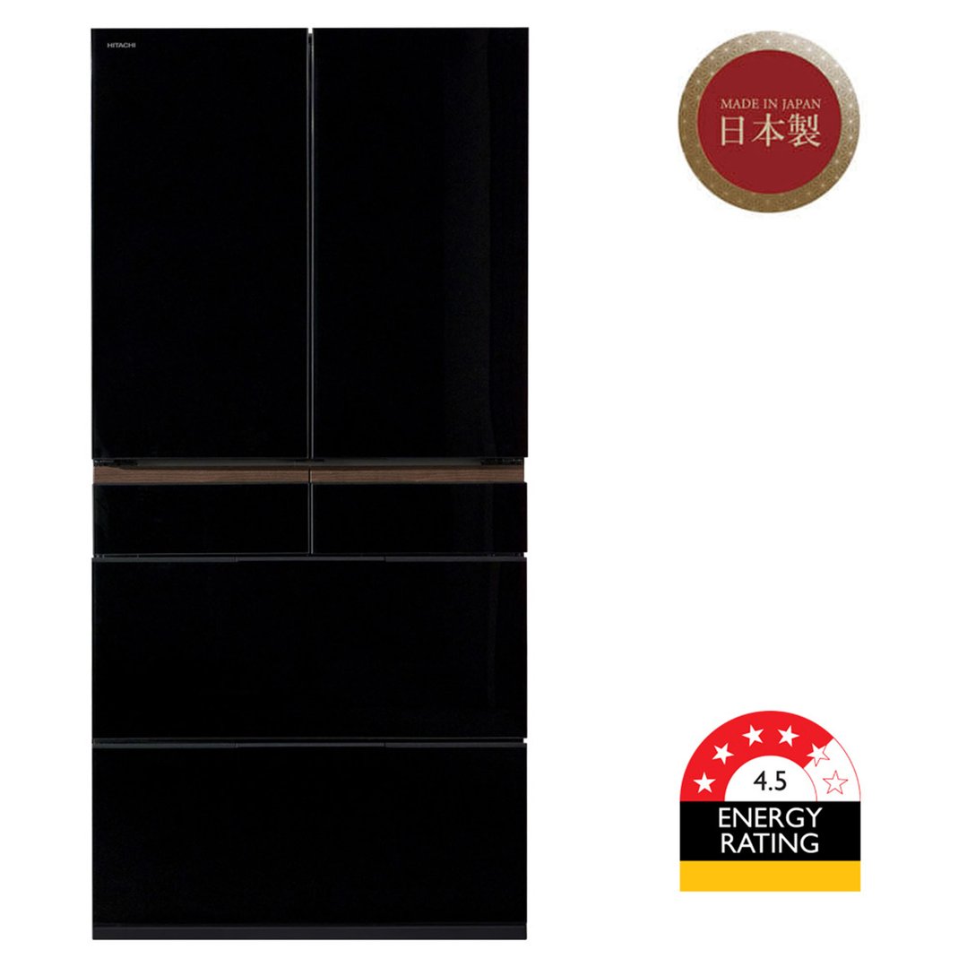 Hitachi 670L Multi Door Fridge - Crystal Black R-GW670TAXK
