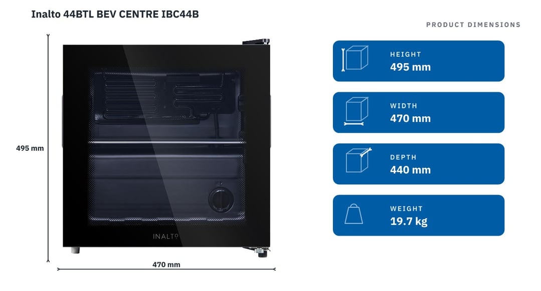 Inalto 44L Beverage Chiller, Black IBC44B