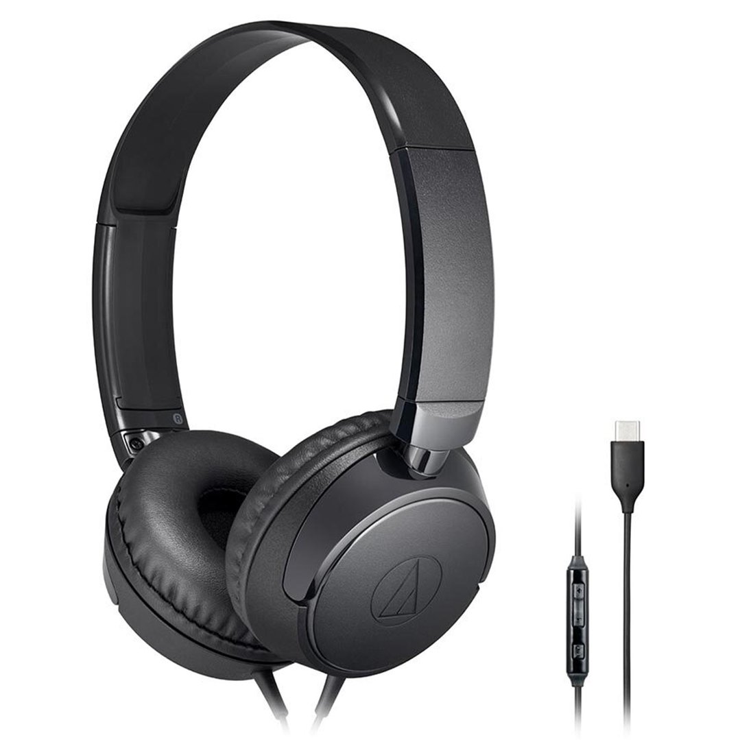 AudioTechnica OnEar Wireless Headphones with Mic, Black ATATHS120CBK