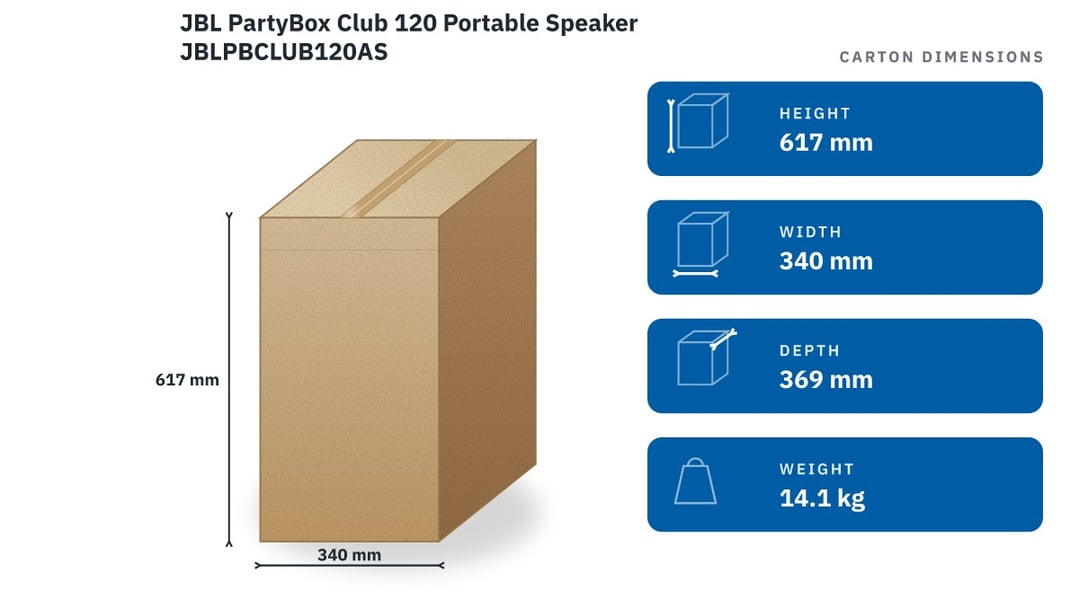 JBL PartyBox Club 120 Portable Speaker JBLPBCLUB120AS