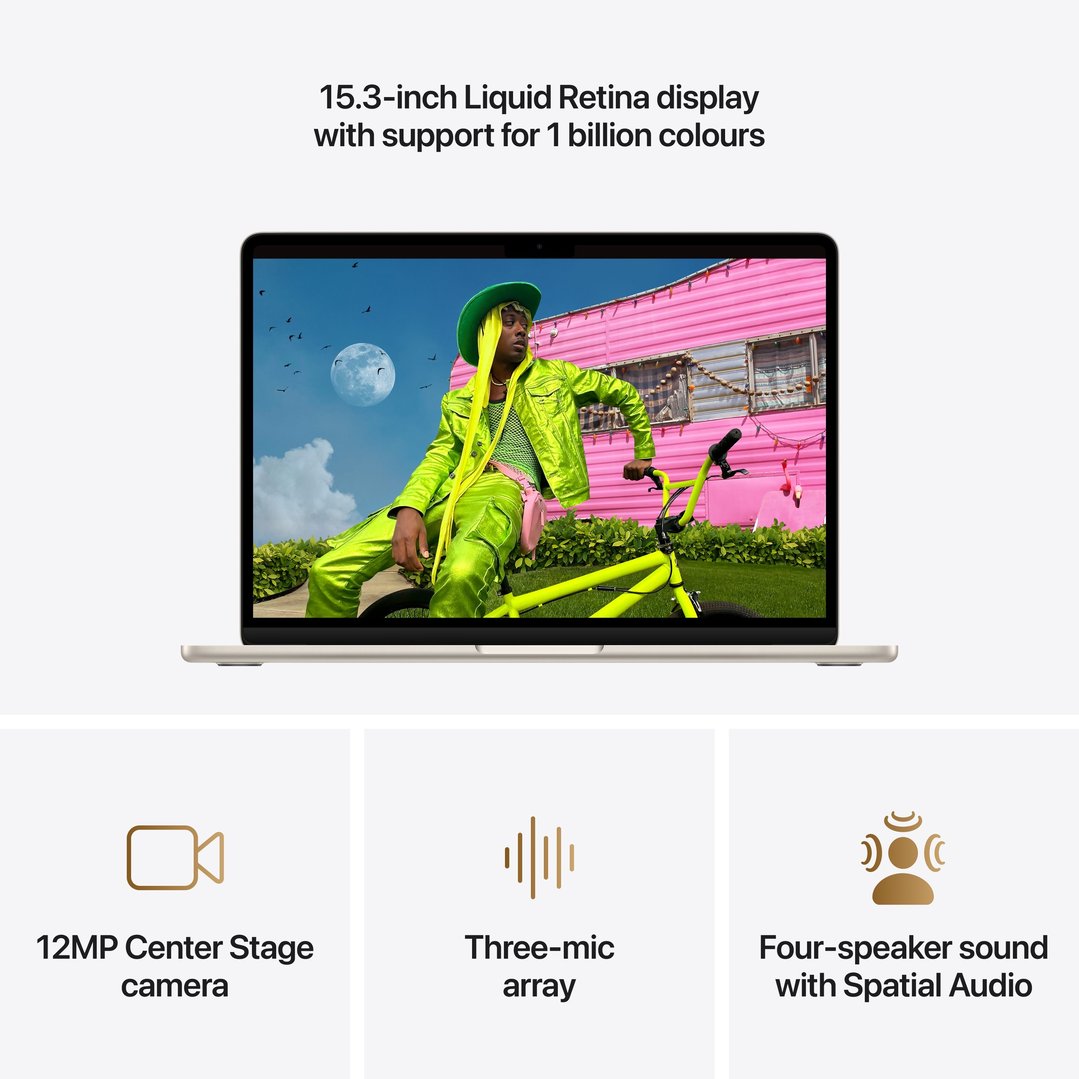 Apple 13" MacBook Air M5 chip with 10‑core CPU and 10‑core GPU, 24GB, 1TB SSD - Starlight MDHD4X/A