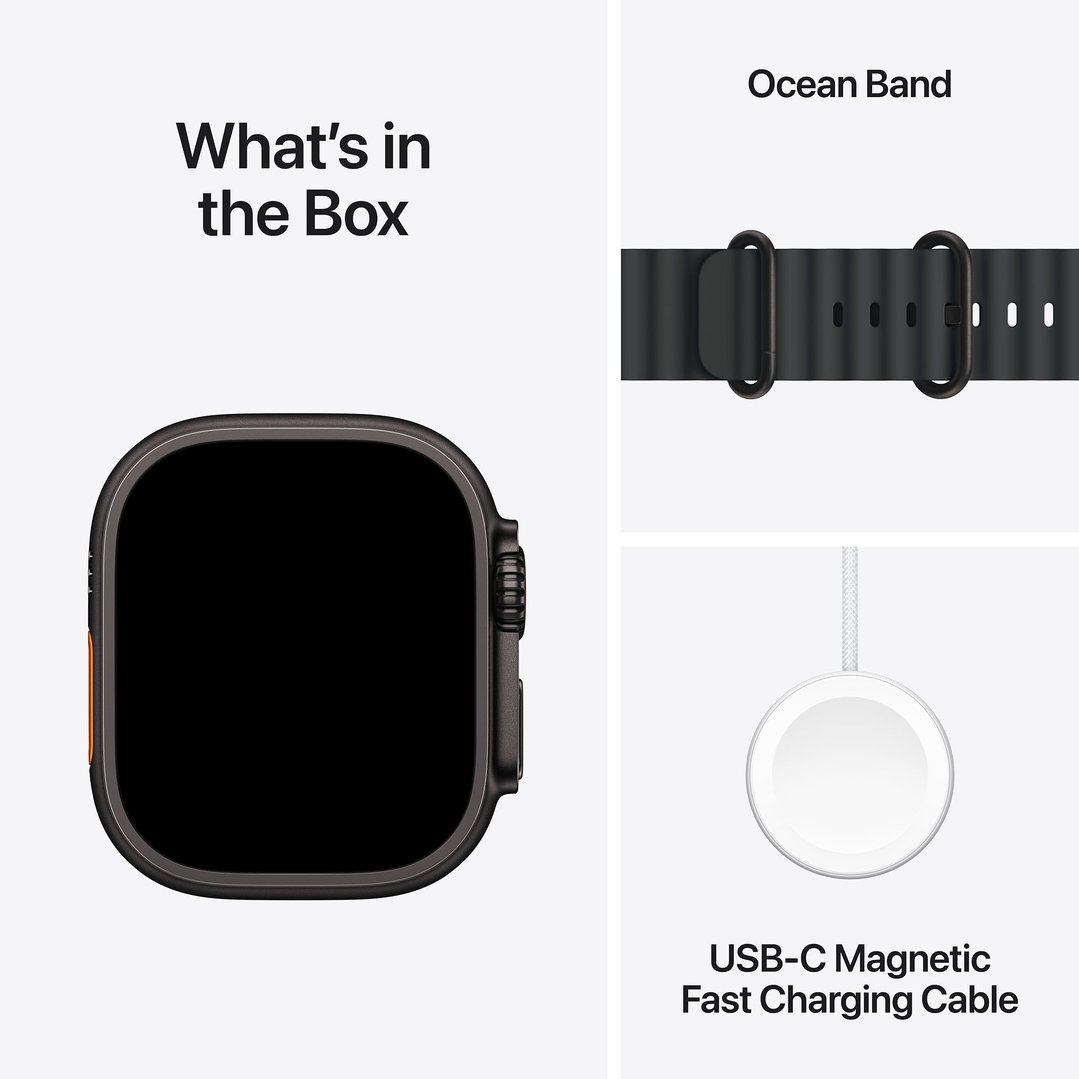 Apple Watch Ultra 3 49mm Black Titanium Case GPS + Cellular Ocean Band (Black) MF0J4X/A