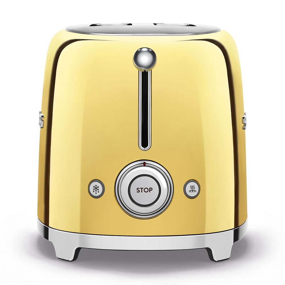 Smeg 50's Retro Style Aesthetic 2 Slice Toaster Gold TSF01GOAU