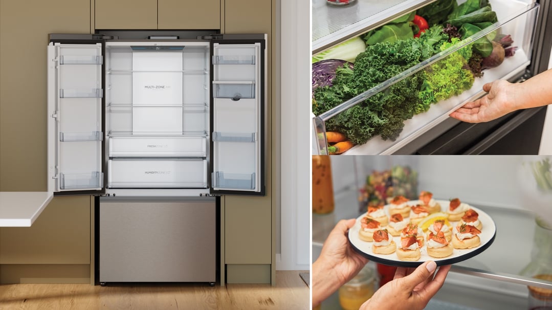 Haier 509L 500 Series French Door Refrigerator Freezer Satina HRF510FHS